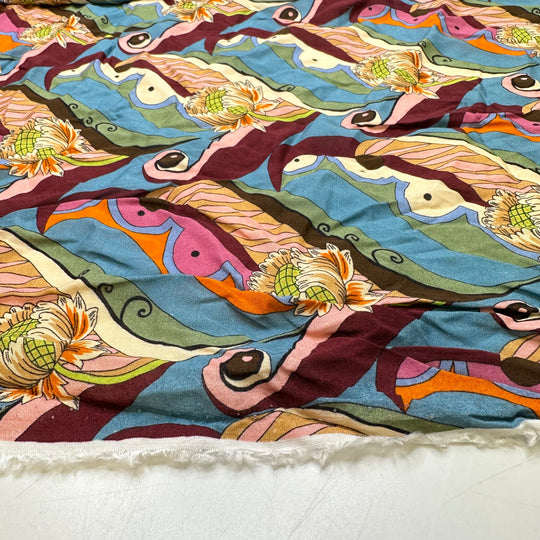 UB - Down By The River - Cotton Blend Woven - Multi Abstract - 1M Bundle