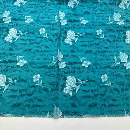 Perfume On A Love Letter - Chiffon Poly Woven - Blue/Teal Mix Floral - 2.5M Bundle