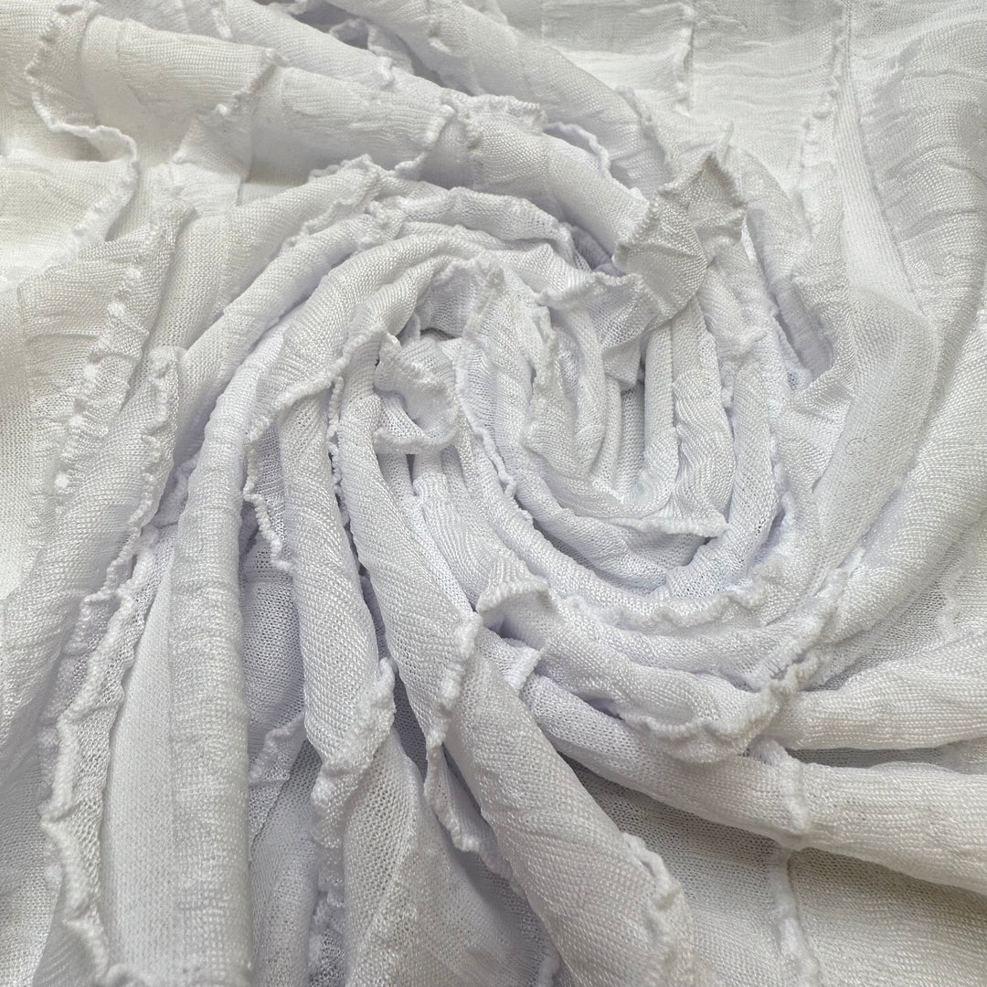 Wind Stream Clouds - Flounces Poly Knit - White - 1.25M Bundle