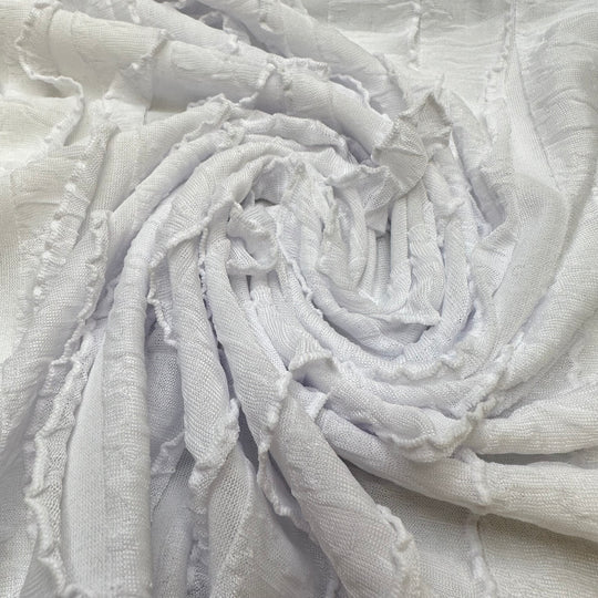 Wind Stream Clouds - Flounces Poly Knit - White - 1.25M Bundle