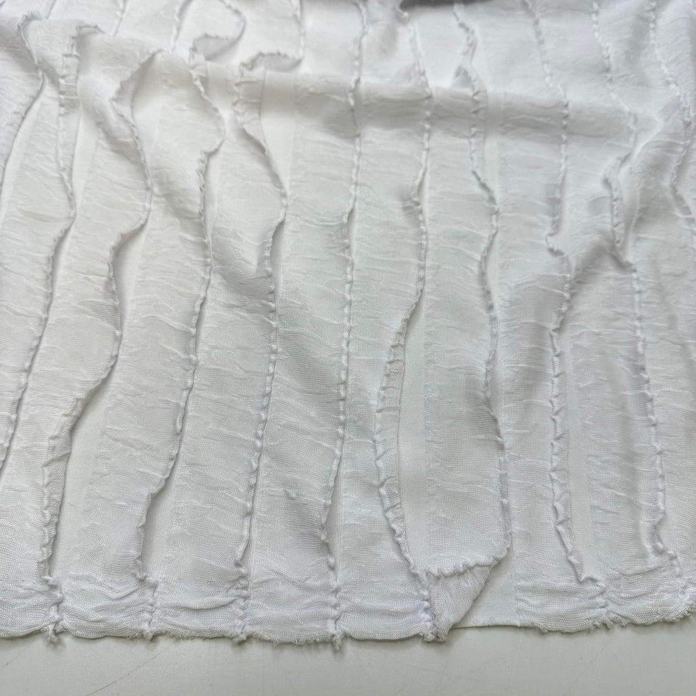 Wind Stream Clouds - Flounces Poly Knit - White - 1.25M Bundle