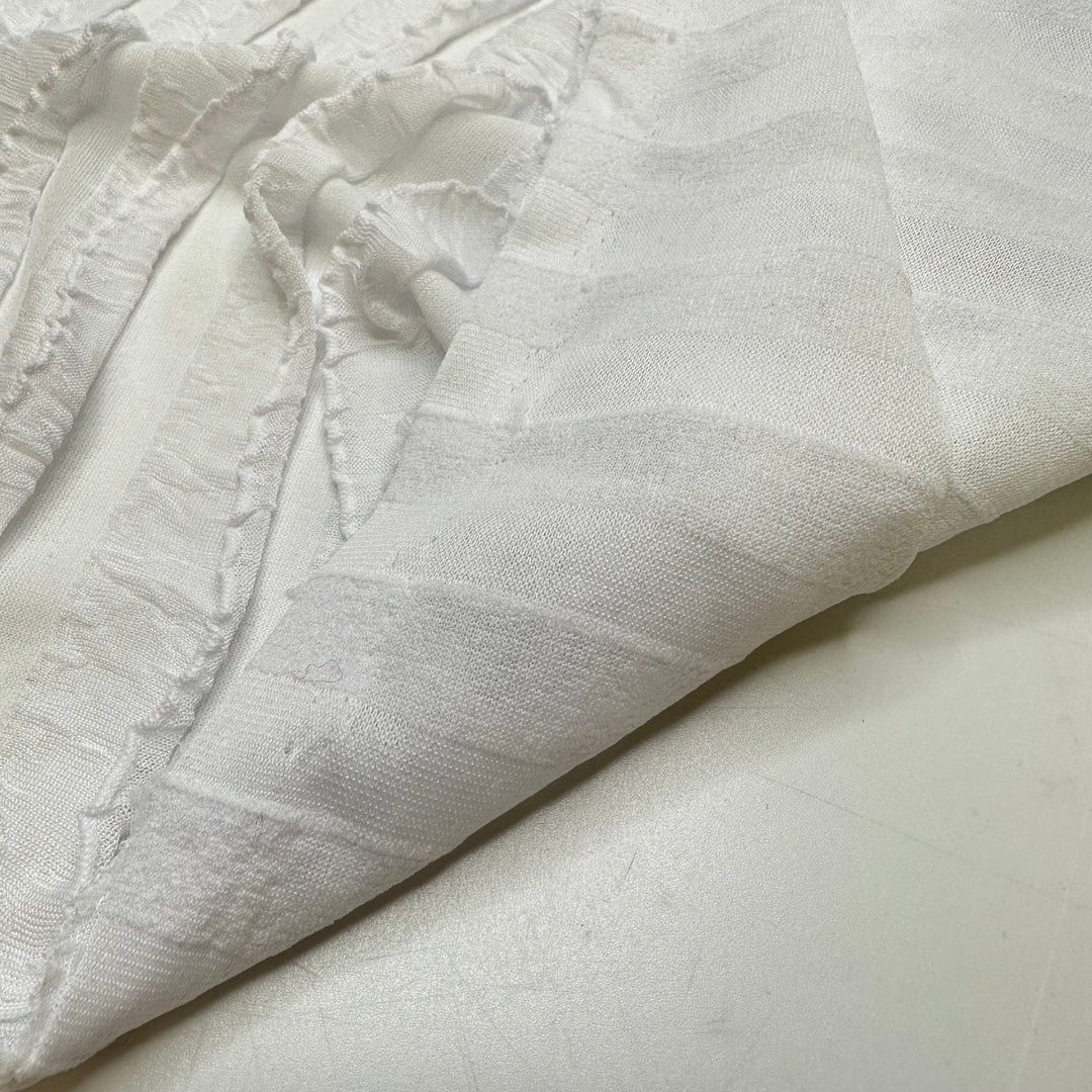 Wind Stream Clouds - Flounces Poly Knit - White - 1.25M Bundle