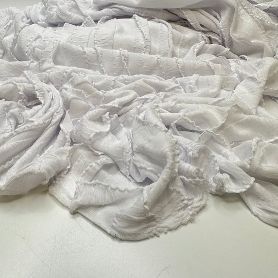 Wind Stream Clouds - Flounces Poly Knit - White - 1.25M Bundle