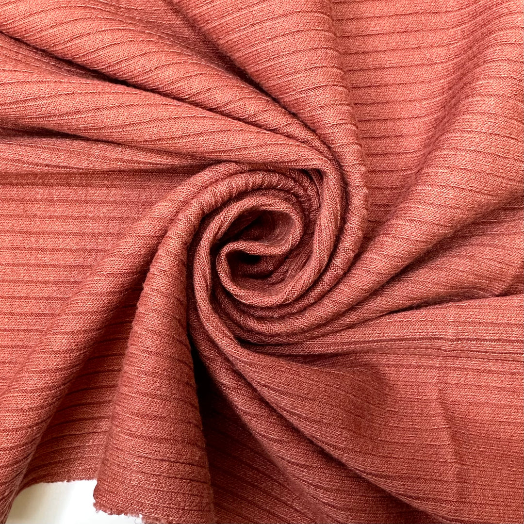 Im All About The Elasticated Waistbands - Rib Knit Poly Knit - Red/Brick Red - Bundles