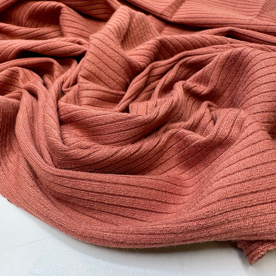 Im All About The Elasticated Waistbands - Rib Knit Poly Knit - Red/Brick Red - Bundles