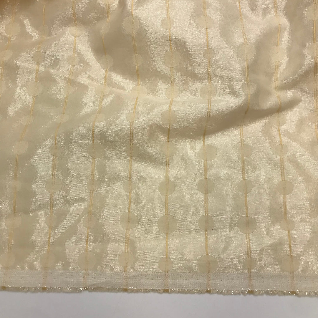 Leaving My Fingerprints - Metallic Double Cloth Weave Natural Blend Woven - Light Beige Geometric - 1.4M Bundle