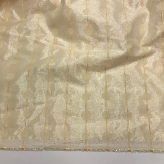 Leaving My Fingerprints - Metallic Double Cloth Weave Natural Blend Woven - Light Beige Geometric - 1.4M Bundle