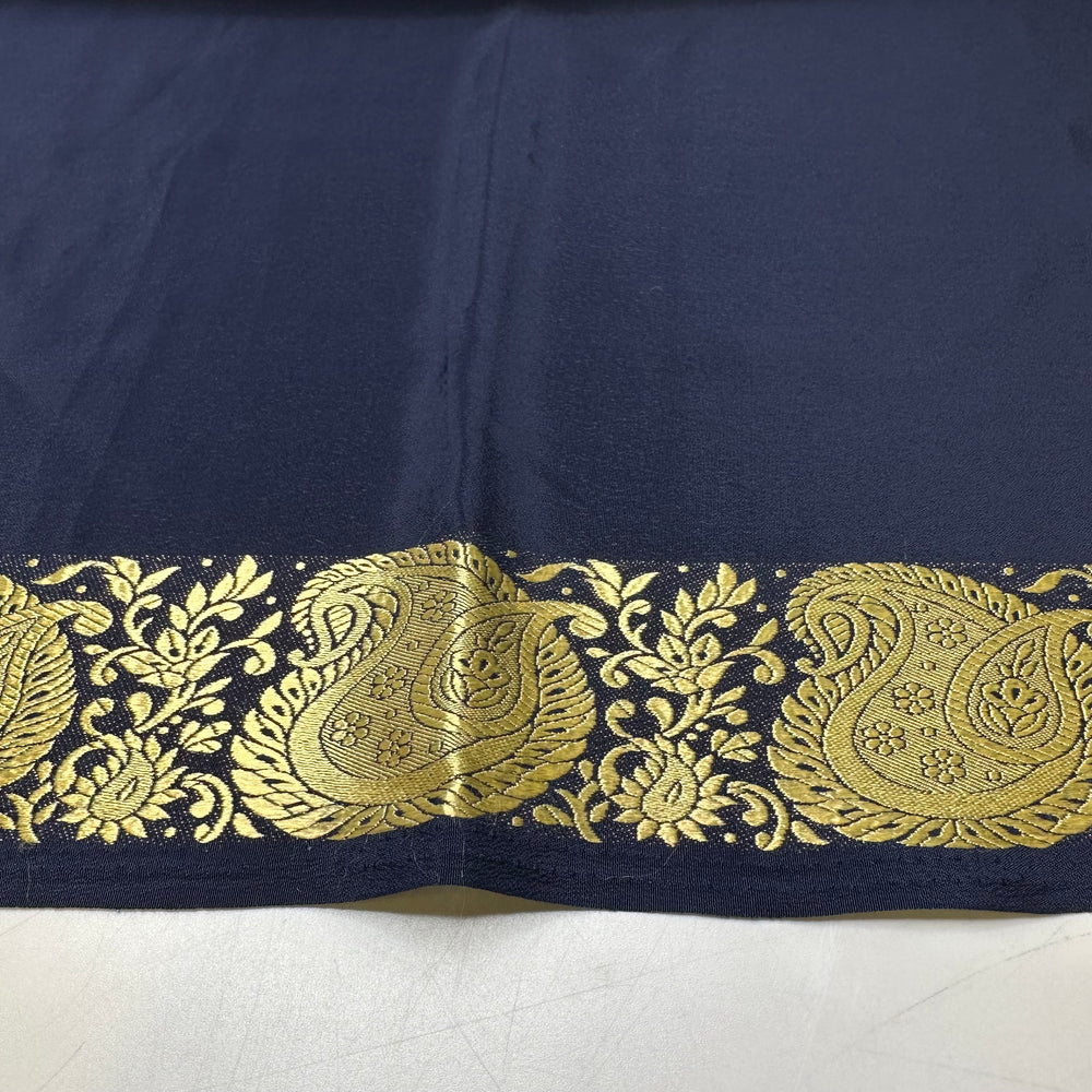 Nights Of Elegance - Polyester Blend Woven - Gold/Navy Paisley Border - 5.2M Bundle