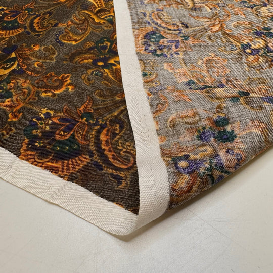 Pattern Matching Seams - Cotton Blend Woven - Dark Yellow Multi Paisley - 3.5M Bundle