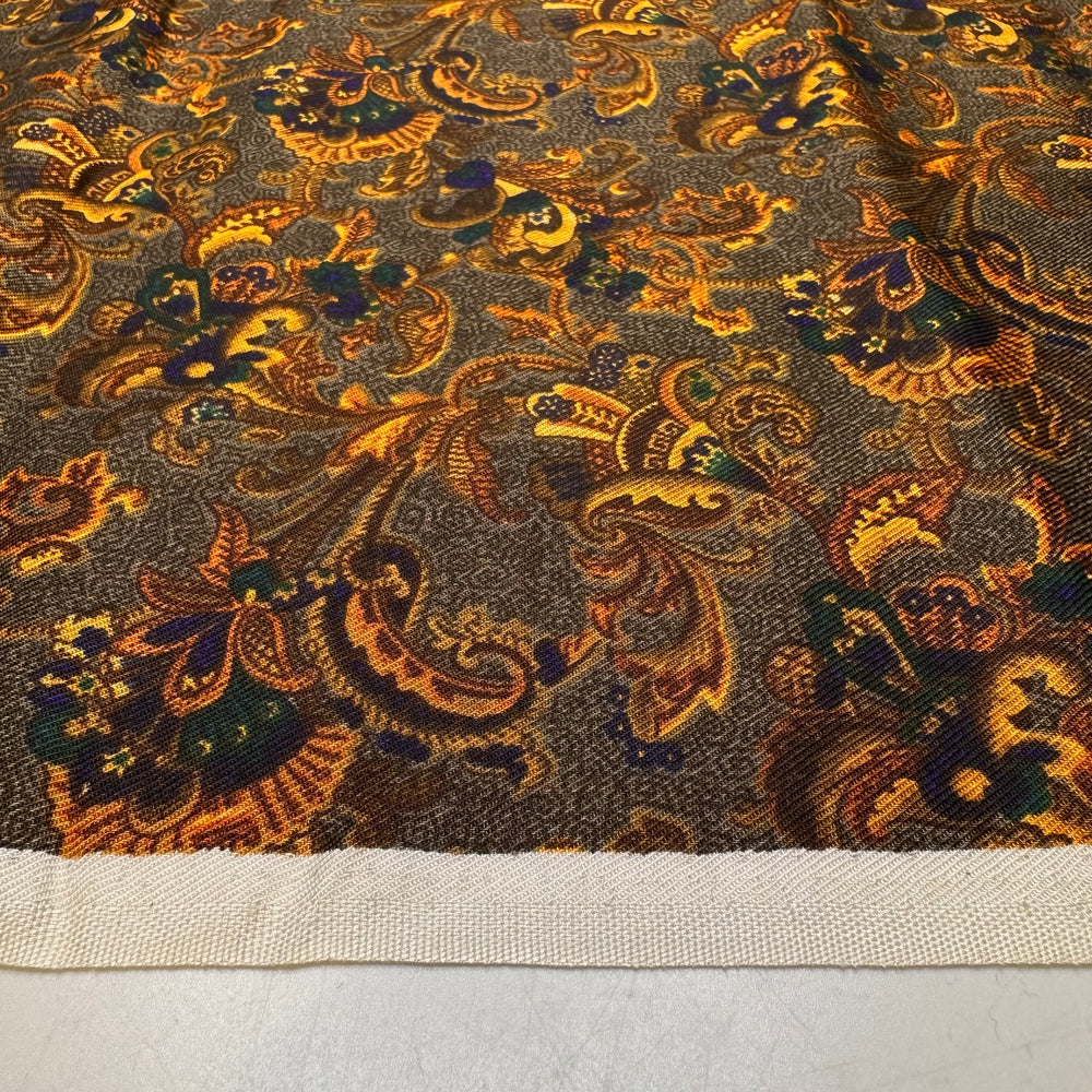 Pattern Matching Seams - Cotton Blend Woven - Dark Yellow Multi Paisley - 3.5M Bundle