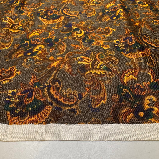 Pattern Matching Seams - Cotton Blend Woven - Dark Yellow Multi Paisley - 3.5M Bundle