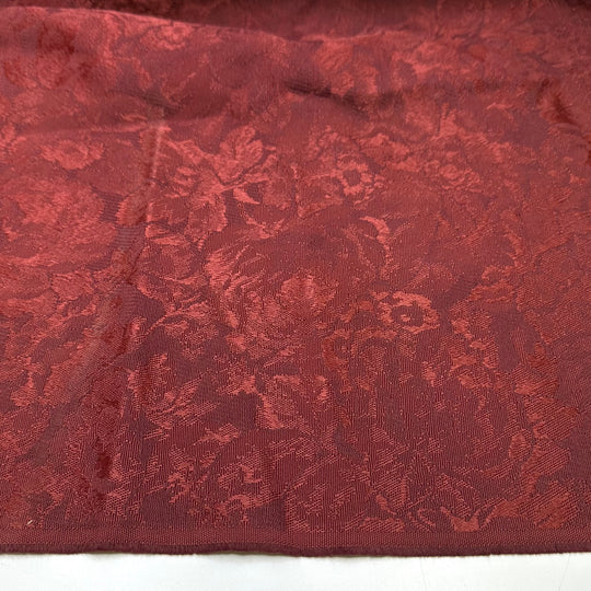 Inspired By European Royalty - Jacquard Poly Woven - Burgundy Floral - 1M Bundle