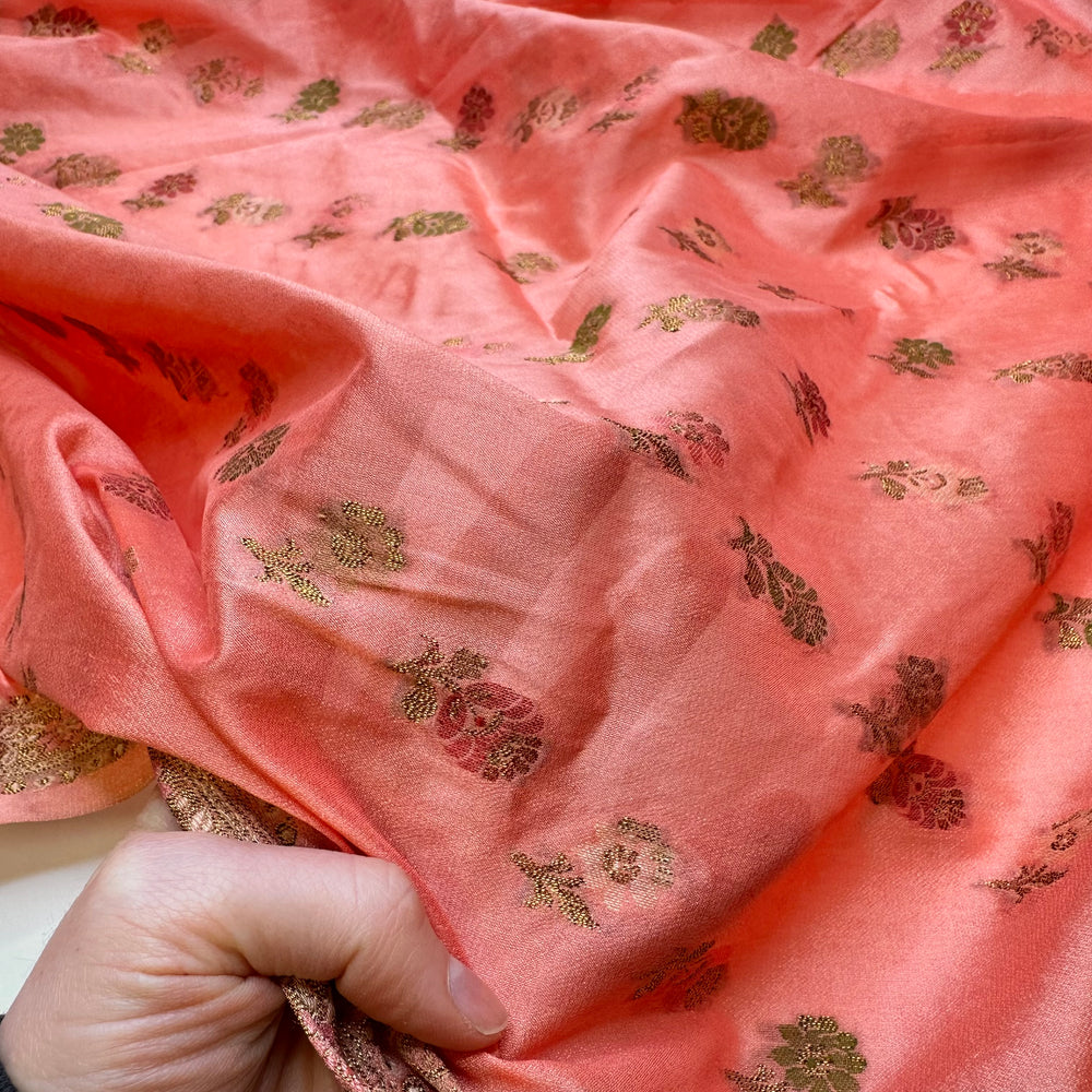 Interwoven Stories - Embroidered Poly Woven - Pink Multi Floral Border - 2.2M Bundle