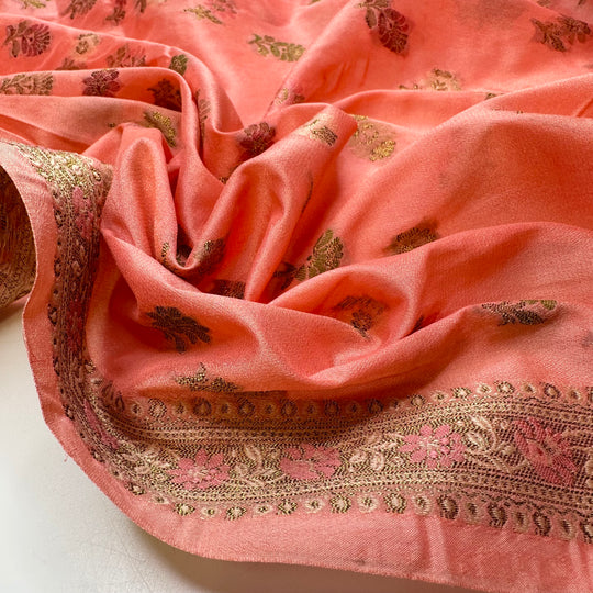 Interwoven Stories - Embroidered Poly Woven - Pink Multi Floral Border - 2.2M Bundle