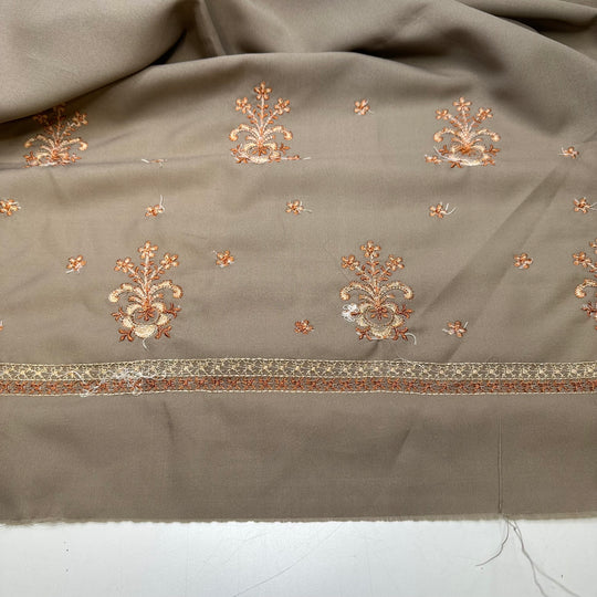 Dressing In Neutrals - Small Embroidered Section Poly Woven - Grey - 4.2M Bundle