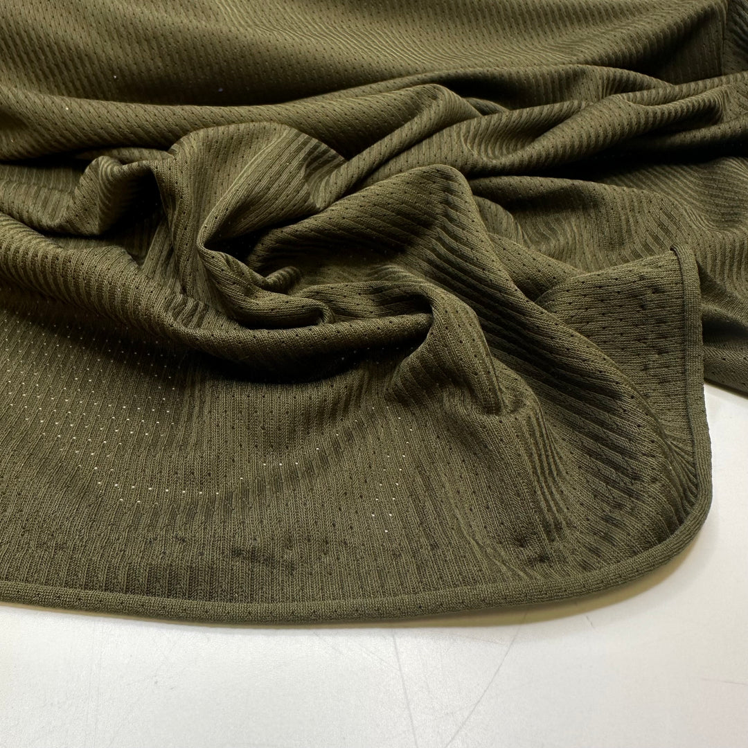 Dusting Off The Football Kit - Polyester Blend Woven - Green Stripes - 1M Bundle