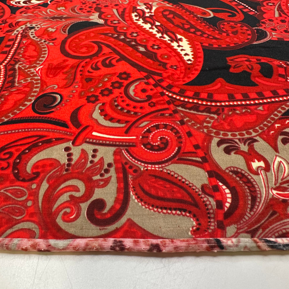 UB - Getting Sunburnt - Poly/Spandex Knit - Red Multi Paisley - 1.6M Bundle