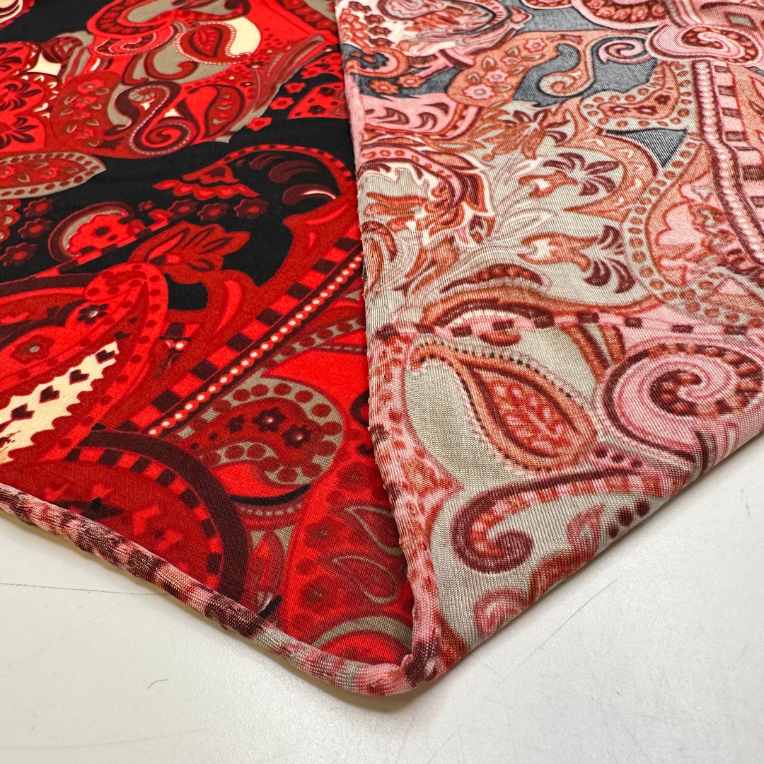 UB - Getting Sunburnt - Poly/Spandex Knit - Red Multi Paisley - 1.6M Bundle
