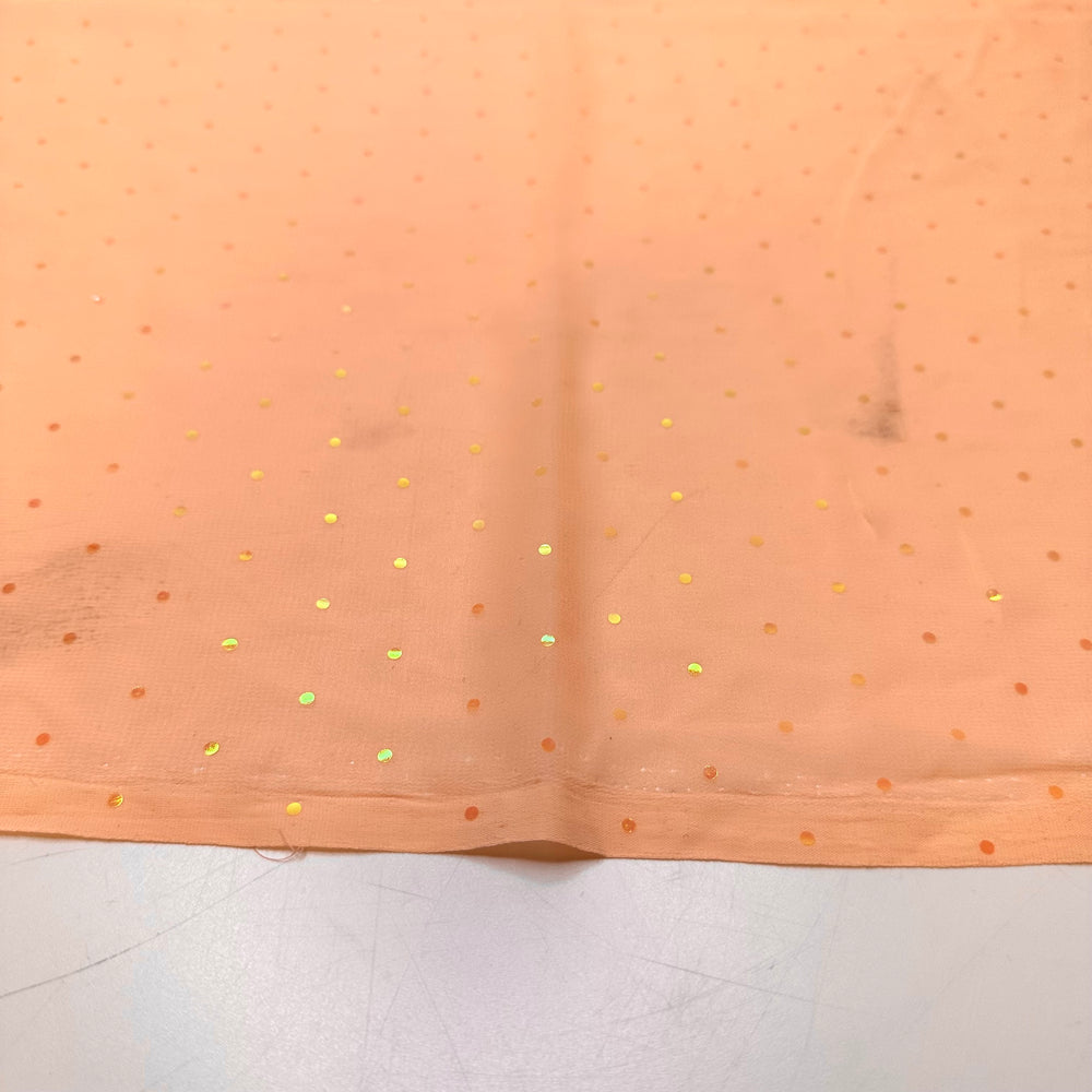 Sweeping Up The Glitter - Chiffon Poly Woven - Light Peach Polka Dots - 1.4M Bundle