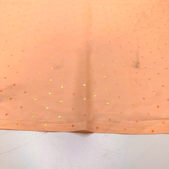 Sweeping Up The Glitter - Chiffon Poly Woven - Light Peach Polka Dots - 1.4M Bundle
