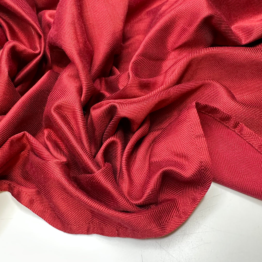 Herringbon-afide - Herringbone Poly Woven - Burgundy - 1.2M Bundle
