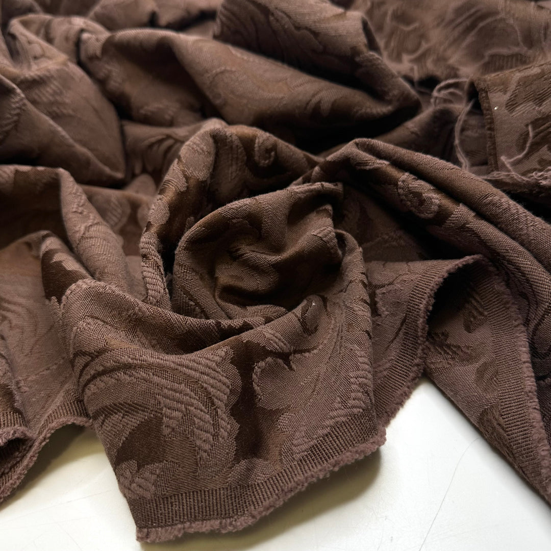 Damask-el In Distressed - Reversible Damask Polyester Blend Woven - Brown Damask - 3.8M Bundle