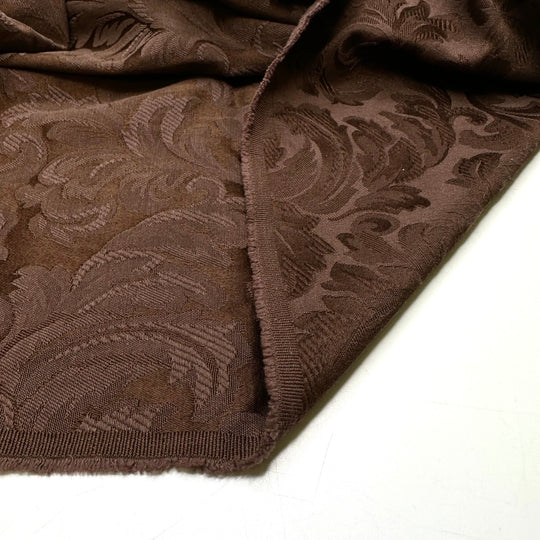 Damask-el In Distressed - Reversible Damask Polyester Blend Woven - Brown Damask - 3.8M Bundle
