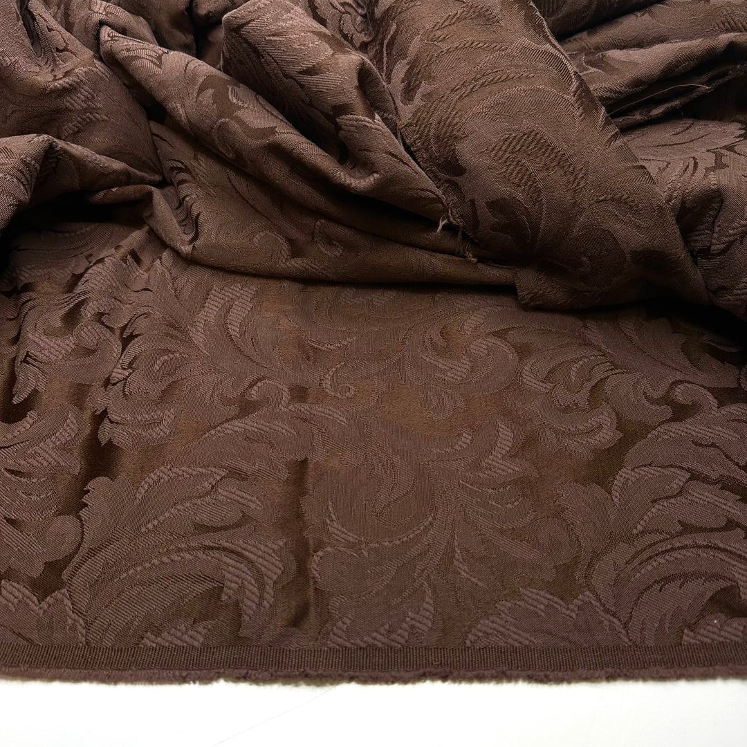 Damask-el In Distressed - Reversible Damask Polyester Blend Woven - Brown Damask - 3.8M Bundle