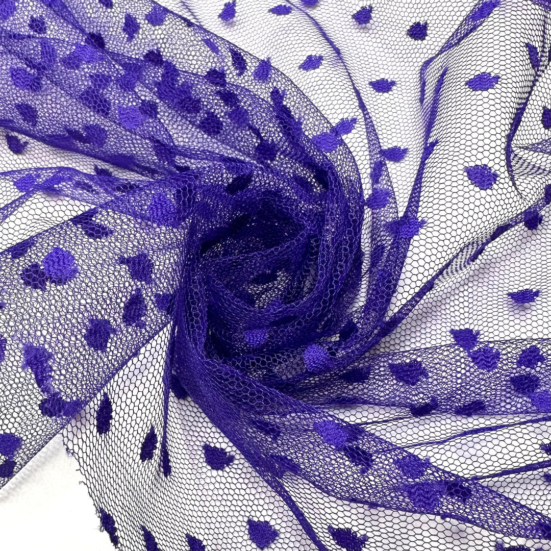 Not Your Average Mesh - Mesh Poly Woven - Purple Polka Dots - 2M Bundle