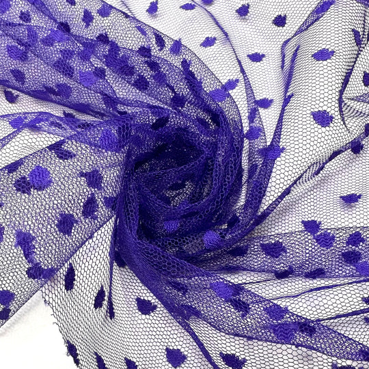 Not Your Average Mesh - Mesh Poly Woven - Purple Polka Dots - 2M Bundle