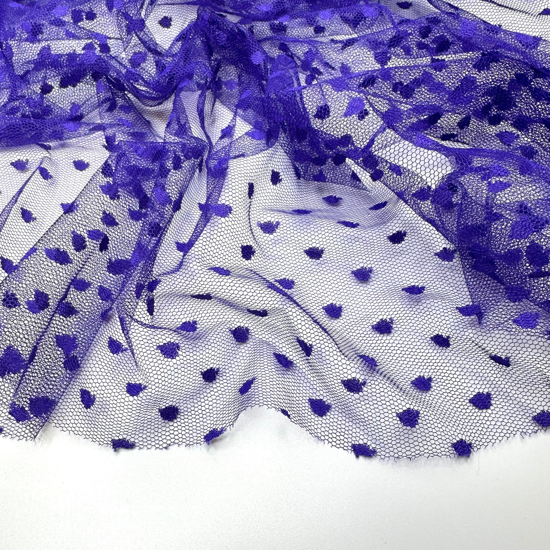 Not Your Average Mesh - Mesh Poly Woven - Purple Polka Dots - 2M Bundle