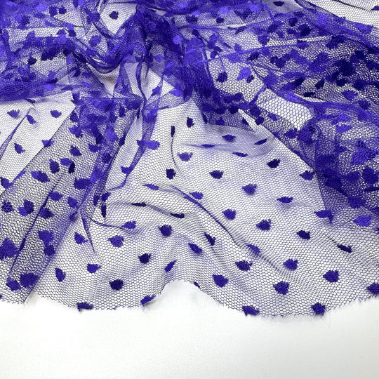 Not Your Average Mesh - Mesh Poly Woven - Purple Polka Dots - 2M Bundle