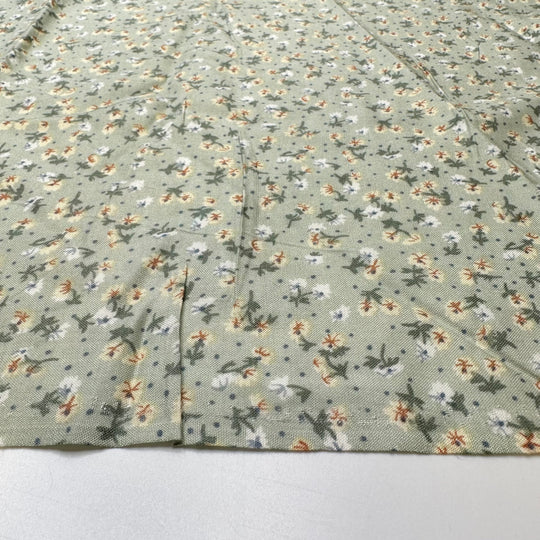 Hiding Fake Flowers All Over Their House - Cotton Blend Woven - Light Green Multi Floral - 4.1M Bundle