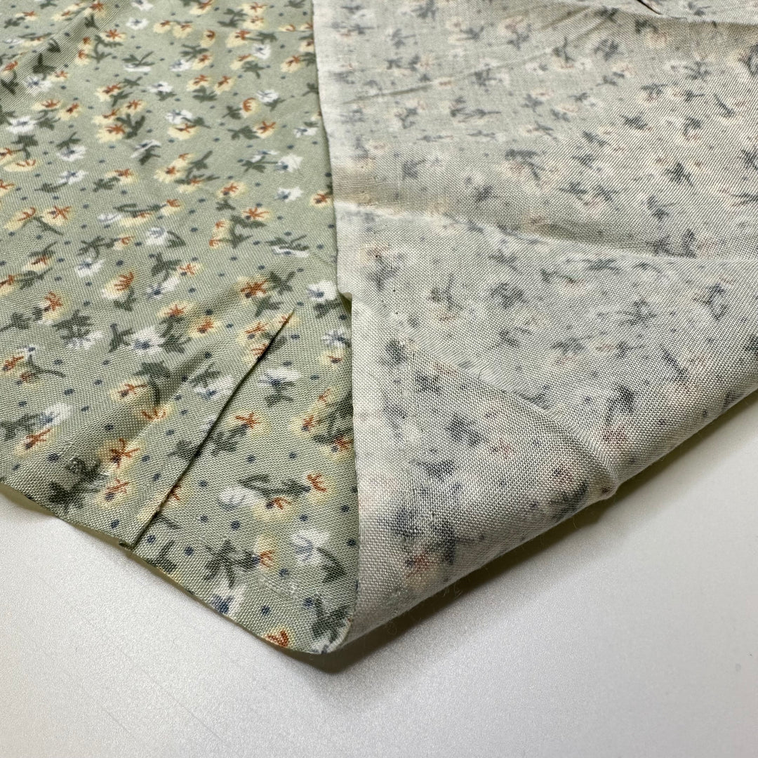 Hiding Fake Flowers All Over Their House - Cotton Blend Woven - Light Green Multi Floral - 4.1M Bundle