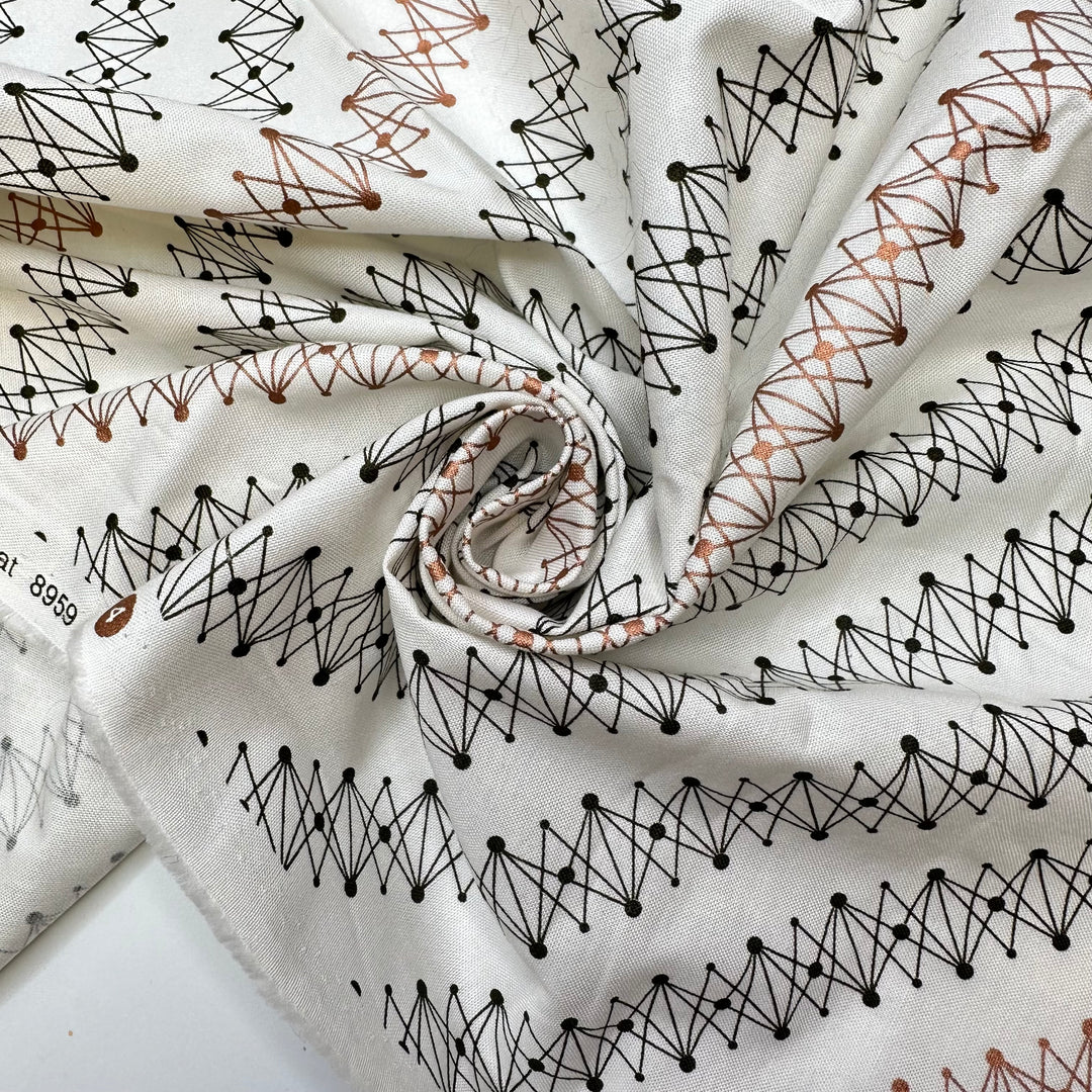 Connecting The Dots - Soft Cotton Woven - White Multi Geometric - 1.7M Bundle
