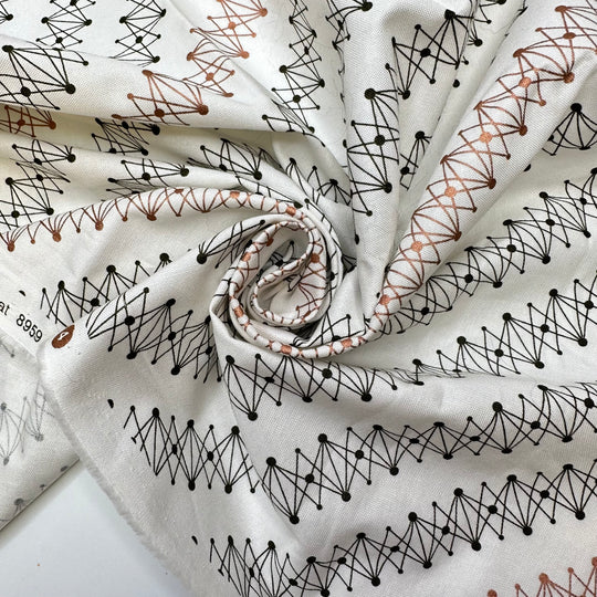 Connecting The Dots - Soft Cotton Woven - White Multi Geometric - 1.7M Bundle