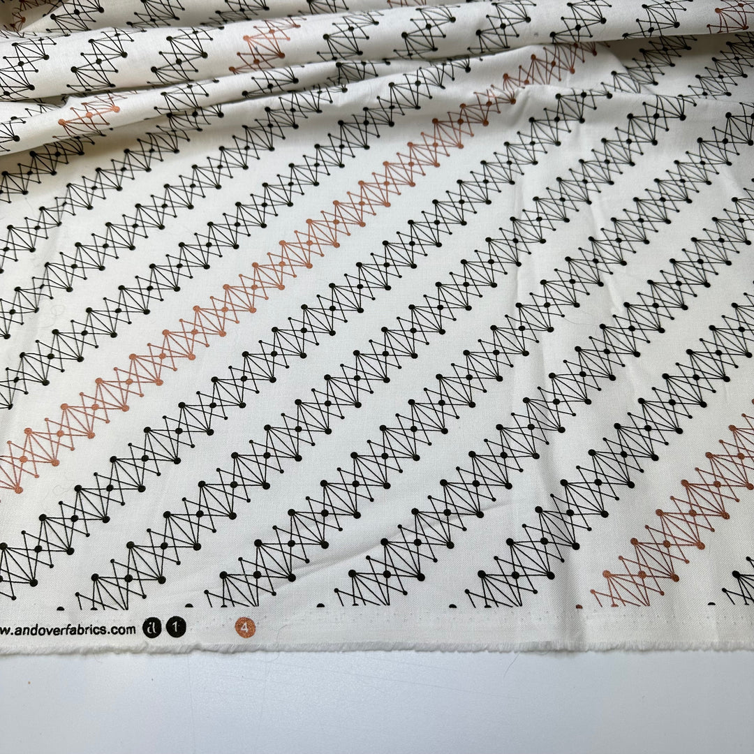 Connecting The Dots - Soft Cotton Woven - White Multi Geometric - 1.7M Bundle