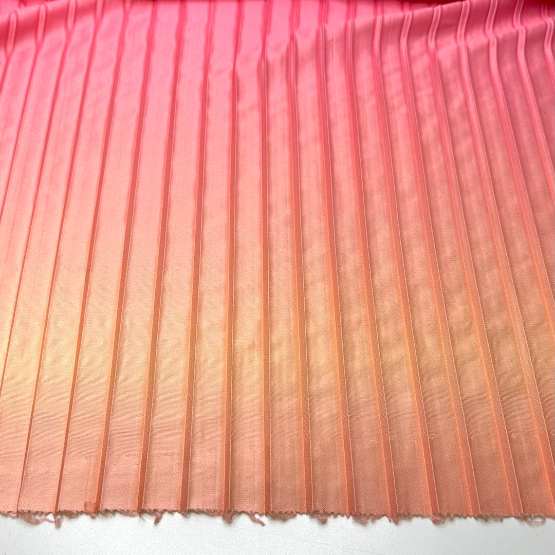 Drawing On A Moustache - Pleated Fabric Jersey Poly Knit - Pink/Orange Ombre - 1.9M Bundle