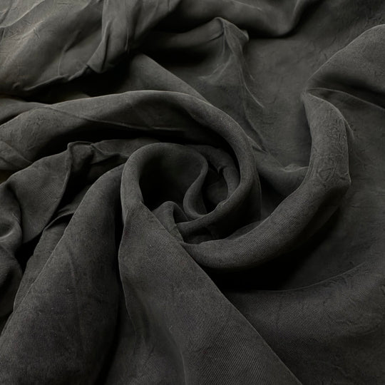 Fool Not To Buy This - Brushed Twill Weave Tencel Blend Woven - Black - 2M Bundle