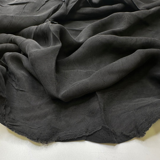 Fool Not To Buy This - Brushed Twill Weave Tencel Blend Woven - Black - 2M Bundle