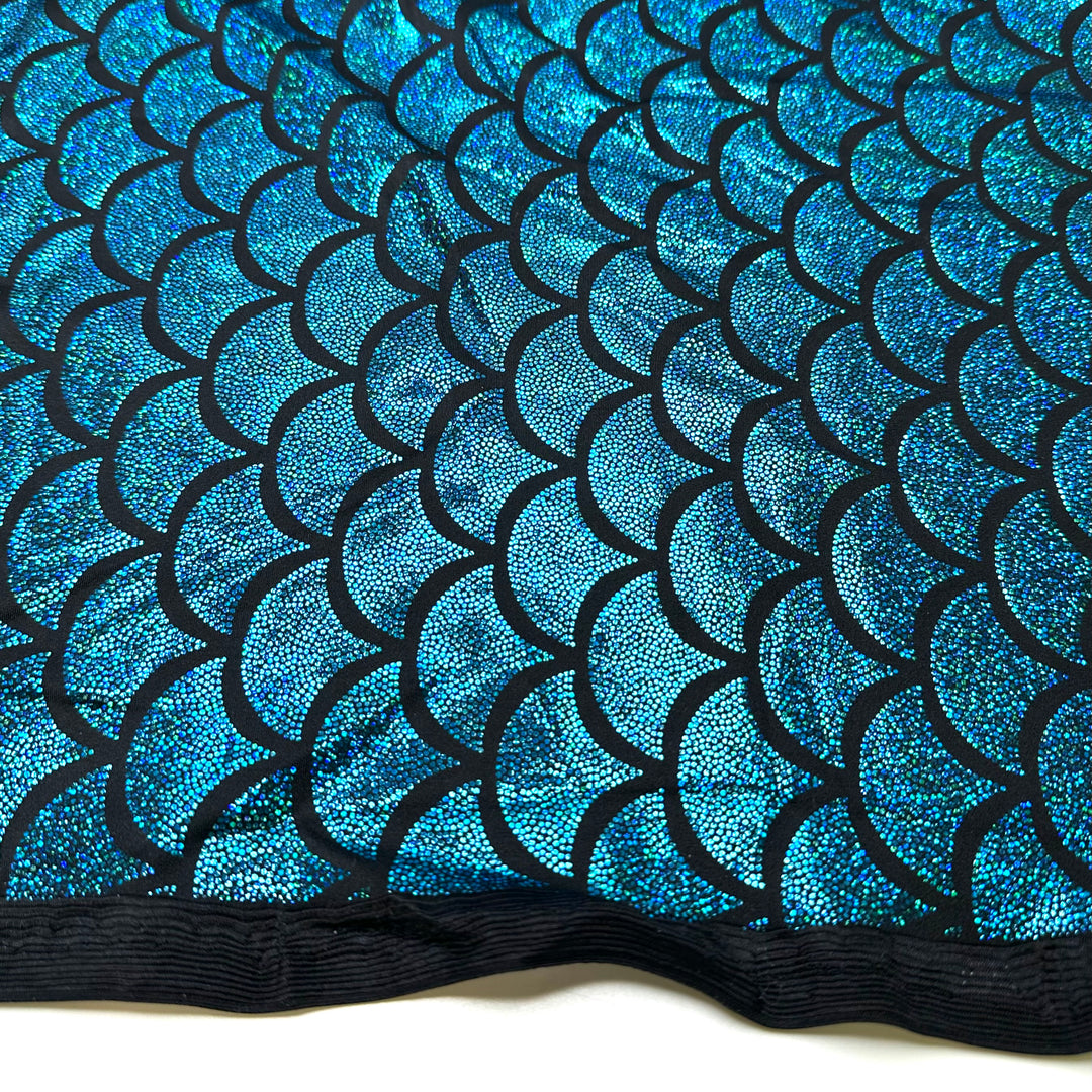 UB - Professional Mermaid - Lycra Poly/Spandex Knit - Blue/Black Geometric - 1.6M Bundle