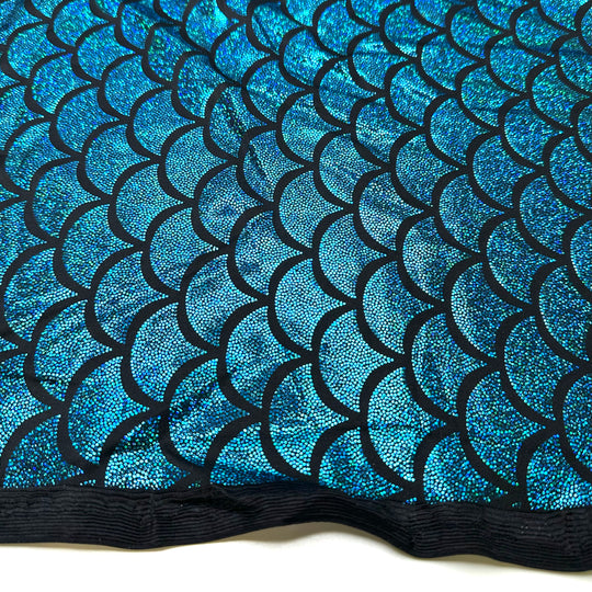 UB - Professional Mermaid - Lycra Poly/Spandex Knit - Blue/Black Geometric - 1.6M Bundle