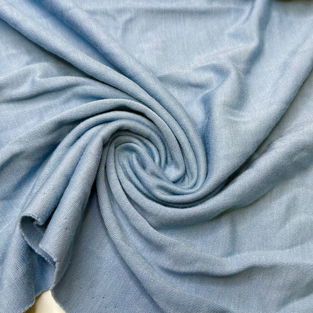 Blooming Rain - Jersey Cotton Blend Knit - Light Blue - 1.8M Bundle