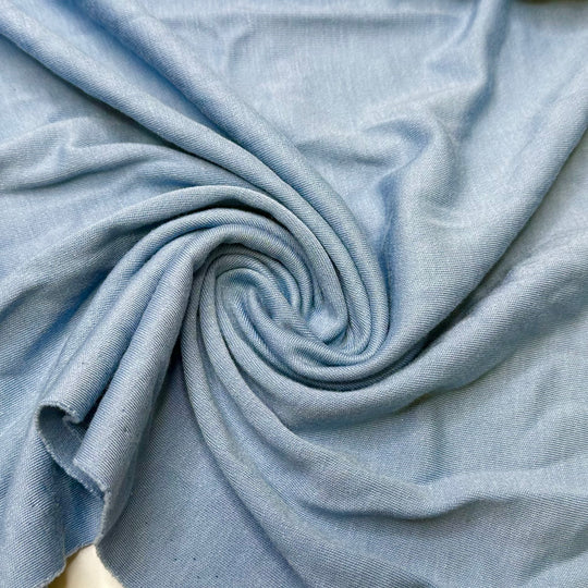 Blooming Rain - Jersey Cotton Blend Knit - Light Blue - 1.8M Bundle