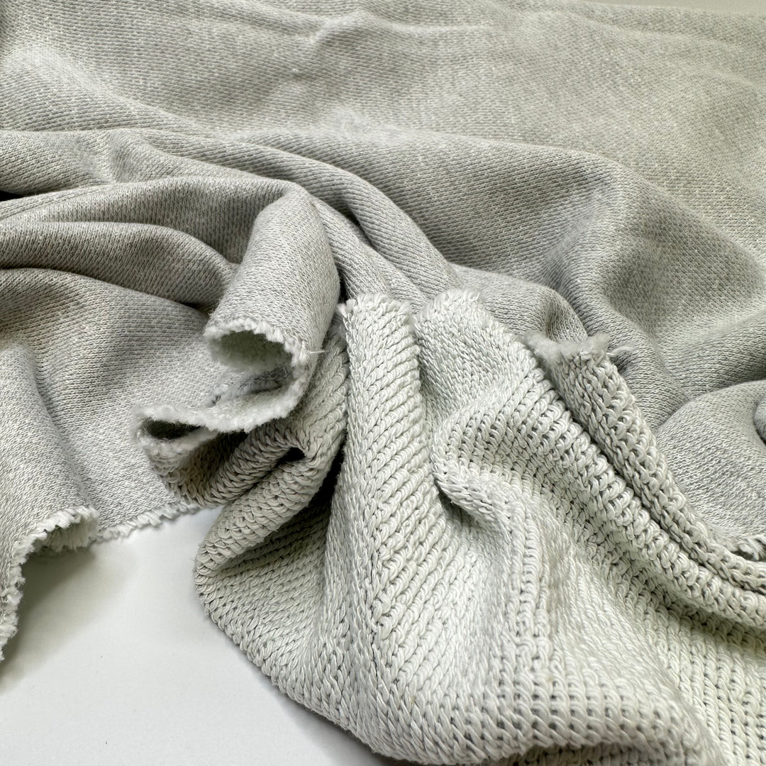 What A Feeling - Large Loop Terry French Terry Cotton Knit - Light White/Grey - 1.2M Bundle