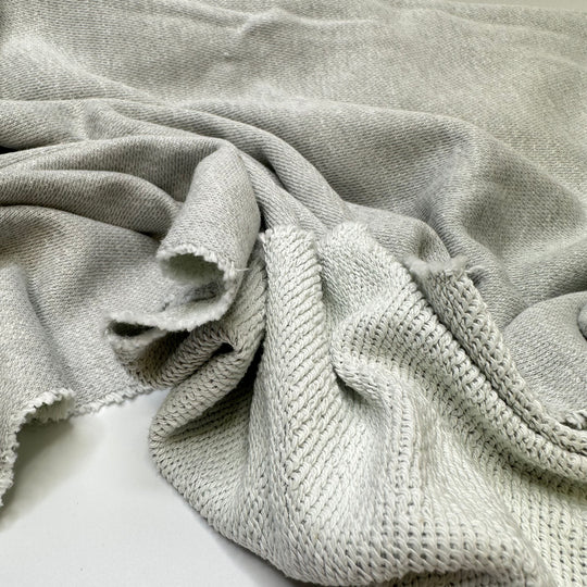 What A Feeling - Large Loop Terry French Terry Cotton Knit - Light White/Grey - 1.2M Bundle