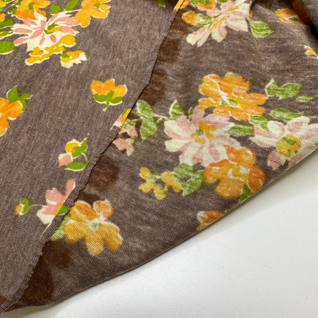 Marigolds Everywhere - Vintage Jersey Cotton/Poly Knit - Light Beige Multi Floral - 2M Bundle