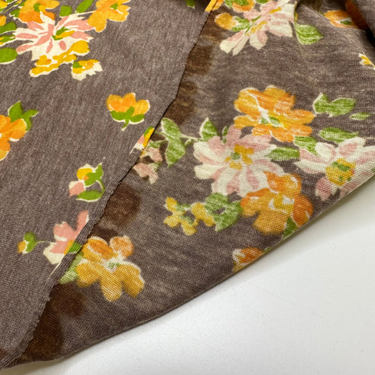 Marigolds Everywhere - Vintage Jersey Cotton/Poly Knit - Light Beige Multi Floral - 2M Bundle