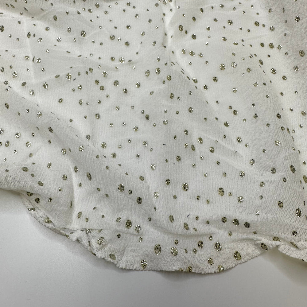 Pollinating The Air - Glitter Mesh Poly Knit - Cream/Silver Polka Dots - 0.9M Bundle