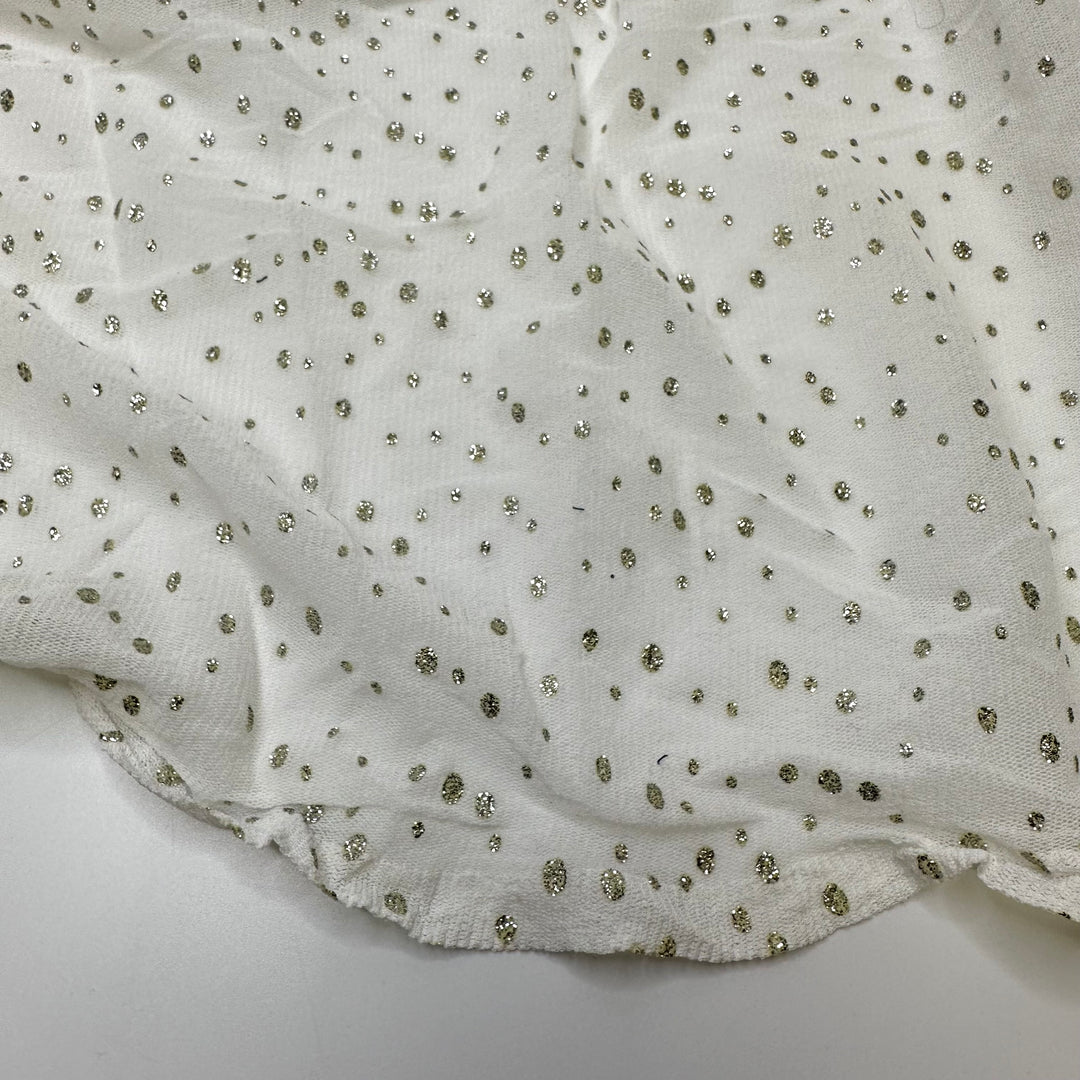 Pollinating The Air - Glitter Mesh Poly Knit - Cream/Silver Polka Dots - 0.9M Bundle